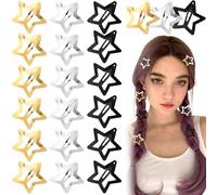 Joez Wonderful 21 pinzas de pelo de estrella, pinzas de metal de 3 cm, bonitos pasadores de pelo de estrella, accesorios antideslizantes para el cabello para mujeres (3 colores)