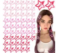 Joez Wonderful 54 pinzas de pelo de metal rosa de 32 mm, bonitas pinzas de estrella para el pelo, accesorios antideslizantes para el cabello para mujeres, 3 estilos