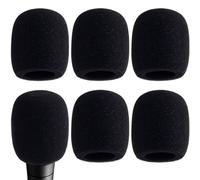 Joez Wonderful 6 fundas para micrófono, espuma para parabrisas de micrófono, cubiertas de micrófono gruesas de alta densidad para la mayoría de micrófonos de mano estándar