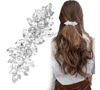 Joez Wonderful Horquillas para el pelo con diamantes de imitación, accesorios plateados para el cabello para mujer, horquillas de cristal brillante, pasadores de pelo de flores elegantes para boda,