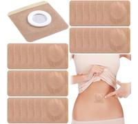 Joez Wonderful Paquete de 30 unidades desechables de aceite de ricino, parches de ombligo altamente absorbentes, almohadillas autoadhesivas de aceite de ricino, fundas de algodón orgánico, cuadradas