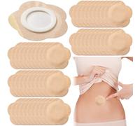 Joez Wonderful Paquete de 50 parches desechables de aceite de ricino, parches de ombligo altamente absorbentes, almohadillas autoadhesivas de aceite de ricino, fundas de algodón orgánico, floral