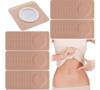 Joez Wonderful Paquete de 50 parches desechables de aceite de ricino, parches de ombligo altamente absorbentes, almohadillas autoadhesivas de aceite de ricino, fundas de algodón orgánico, cuadradas