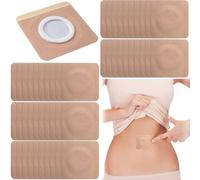 Joez Wonderful Paquete de 50 parches desechables de aceite de ricino, parches de ombligo altamente absorbentes, almohadillas autoadhesivas de aceite de ricino, fundas de algodón orgánico, cuadradas