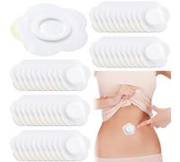 Joez Wonderful Paquete de 50 parches desechables de aceite de ricino, parches de ombligo altamente absorbentes, almohadillas autoadhesivas de aceite de ricino, fundas de algodón orgánico, flores