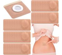 Joez Wonderful Paquete de 50 unidades desechables de aceite de ricino, parches de ombligo altamente absorbentes, almohadillas autoadhesivas de aceite de ricino, fundas de algodón orgánico