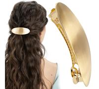 Joez Wonderful Pasadores de pelo francés, pinzas ovaladas doradas de 3 pulgadas, pasador grande de metal para mujer, accesorios formales vintage para el cabello para bodas, bailes, cabello largo,