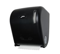 Jofel - Dispensador de Papel Bobina en Continuo, Diámetro entre 170-210mm, Servicios Pre-Cortados de 20cm, sin Palanca, Máxima Higiene y Ahorro, Fabricado en ABS Reciclado Negro Mate, AGR54600-MT