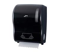 Jofel - Dispensador de Papel Bobina en Continuo, Diámetro max. 210mm, Servicios Pre-Cortados de 27cm, sin Palanca, Máxima Higiene y Ahorro, Fabricado en ABS Negro, G59000