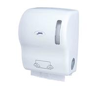Jofel - Dispensador de Papel Bobina en Continuo, Diámetro max. 210mm, Servicios Pre-Cortados de 27cm, sin Palanca, Máxima Higiene y Ahorro, Fabricado en ABS Blanco, AG56000