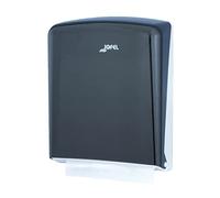 Jofel - Dispensador de Papel de Manos, Toallas Faciales, Dispensador de Papel Secamanos de Pared, hasta 600 Toallitas Zig-Zag, Higiénico, Carcasa ABS, Azur AH34400, SAN Fumé