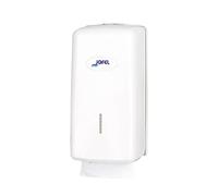 Jofel - Dispensador de Papel Higienico, 400 Toallitas Zig-Zag Tipo Z, V y W, Máxima Higiene Sólo se Toca la Toallia a Usar, Ahorro de Papel, Carcasa ABS Resistente, Valor AH77000, Blanco