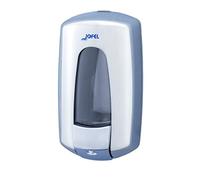 Jofel - Dosificador de Jabón Líquido para Pared, Recargable con Capacidad para 0.9L, Dispensador Jabón Baño Rellenable, Válvula Anticorrosión y Antigoteo, Carcasa Inox., Aitana AC79500, Brillo
