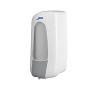 Jofel - Dosificador de Jabón para Pared, Recargable con Cartuchos de Espuma y Gel con Capacidad de 1L, Dispensador Jabón Baño, Válvula Anticorrosión y Antigoteo, Carcasa ABS, Aitana AC73000, Blanco