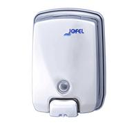 Jofel - Dosificador de Jabón para Pared, Rellenable con Jabón Líquido Capacidad de 1L, Dispensador Jabón Baño, Antivandálico y Robusto, Antigoteo y Anticorrosión, Futura AC54500, Inox. Brillo