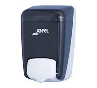 Jofel - Dosificador de Jabón para Pared, Rellenable con Jabón Líquido con Capacidad de 0.4L, Dispensador Jabón Baño, Carcasa ABS, Azur AC84000, SAN Fumé