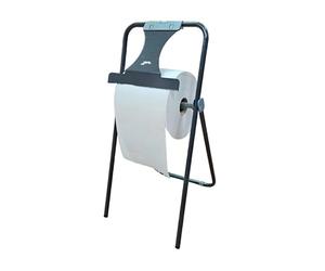 Jofel - Portabobinas de Suelo Plegable, Dispensador de Papel Industrial con Sierra Frontal para Corte, Gran Resistencia, Tubo de Acero 20mm, Acepta Bobinas de hasta 500m, AD80010