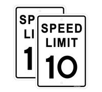 Joffreg Seal de lmite de velocidad de 10 MPH, 17 x 12 pulgadas, aluminio reflectante, paquete de 2