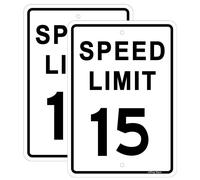 Joffreg Seal de lmite de velocidad de 15 MPH, 17 x 12 pulgadas, aluminio reflectante, paquete de 2