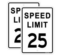 Joffreg Seal de lmite de velocidad de 25 MPH de aluminio reflectante de 17 x 12 pulgadas, paquete de 2