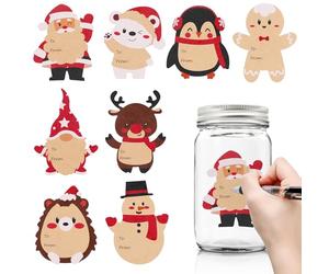 JOFONY 120 hojas de pegatinas de Navidad para etiquetar, autoadhesivas de papel kraft, etiquetas de mermelada, pegatinas navideñas, etiquetas navideñas para botellas, etiquetas de regalo