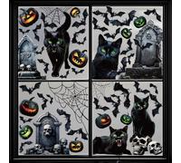 JOFONY Pegatinas reutilizables para ventanas de Halloween, 8 hojas, para fiestas, puertas de cristal, decoración de ventanas