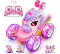 Jofuni Coche teledirigido de Unicornio a Partir de 3 años, Regalo para niñas 3, 4, 5, 6 años, Coche RC de 2,4 GHz, Juguete de Unicornio, Regalos para niñas, Coche de acrobacia de 360° con Luces LED