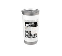 Jogger con Labrador Retriever Vaso térmico de acero inoxidable de doble pared