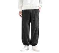 Jogger Deportivos de Pierna Ancha con Cordón Tipo Linterna Pantalones Samurái de Kimono Japonés Pantalones de Pana Casuales de Hombre de Primavera y Otoño Estilo Hong Kong