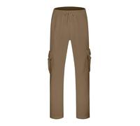 Jogger Hombre, Mens Hip Hop Pants Casual Solid Color Track Cuff Lace Up Workout Pants with Pocket (Brown, L)