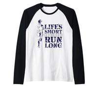 Jogger Lifes es Corta, Corre Larga Camiseta Manga Raglan
