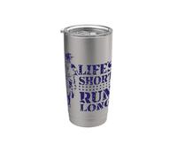 Jogger Lifes es corta, corre larga Vaso térmico de acero inoxidable de doble pared