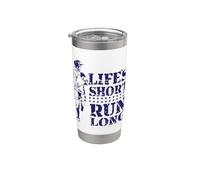 Jogger Lifes es corta, corre larga Vaso térmico de acero inoxidable de doble pared