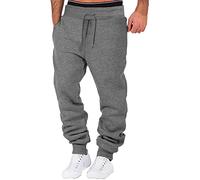 Jogger - Pantalones de chándal para hombre, holgados, pantalones de chándal de algodón, cintura elástica, pantalones largos de chándal para hombre, pantalones de chándal ligeros con bolsillos, gris