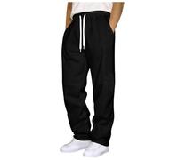 Jogging Baggy Hombre Casual Pantalones Hombres Pantalones Deportivos Cintura Elástica Sudaderas Casual Corte Recto Pantalones De Deporte De Ocio, A-le negro, 3XL