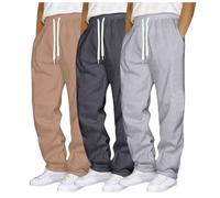 Jogging Hombre Pantalones Baggy Streetwear Pantalones Hombre Large Training Baggy Corte recto Jogger Hombres Algodón Confort Trabajo Transpirable Jogger Deportes Hombres Training Y Chándal, Café #1