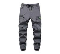 Jogging Niño Garcon Pantalones cargo modernos para niño, pantalones largos negros ligeros para primavera y verano, exteriores con cordón de ajuste en la cintura de los niños de 7 16 años (Dark Gray,11