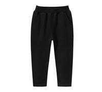 Jogging Niño Niño Pantalones Correr Color Sólido Cintura Elástica Casual Moda Entrenamiento Pantalones Y2k Ligero Color Sólido Pantalones Deportivos Casual con Bolsillos, A-le negro, 5-6 Años