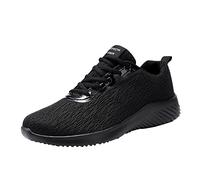Joggingschuhe Herren Turnschuhe Berufsschuhe Sportschuhe Mode Vielseitig Freizeitschuh Schuhe Joggingschuhe Mit Weich Dicke Sohle Atmungsaktiv Outdoor SchnüRer Walkingschuhe Lange Reise, Negro , 45