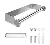 Jognee Portarrollos de cocina sin taladrar, montaje en pared, acero inoxidable, plata, 28 cm