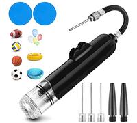 Jogoico Bomba para Balones, Inflador Balones con 3 Agujas, 2 Boquillas y 2 Parches Reparadores Impermeables, Hinchador Globos para Balón de Fútbol, Baloncesto, Voleibol, Rugby y Pilates (Negro)