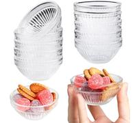 Jogoico Cuencos Pequeños de Vidrio 10 Piezas Cuencos Aperitivos 75ml Mini Bols de Cristal Preparació de la Cocina Redondo Reutilizable Apilable Salsas