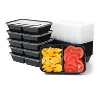 Jogoico Set de 25 Meal Prep Recipientes de 2 Compartimento para comida de Plástico con Tapas Herméticas 500ml Containers Apilables Reutilizables