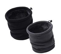 JOGVELO Braga para Cuello Invierno Lana Windstopper Snood Bufanda Calentador Tubular Cuello - Esqui Moto Ciclismo Snowboard Running (Negro&Gris)