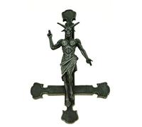 Joh. Vogler GmbH Baphomet en la cruz de San Pedro para colgar, 30 cm, diseño de calavera gótica
