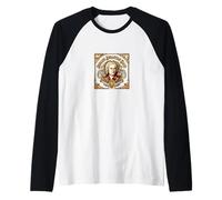 Johann Sebastian Bach Retrato Gráfico Compositor Barroco Camiseta Manga Raglan