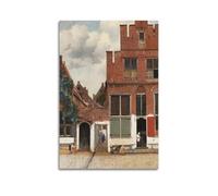 Johannes Vermeer - Póster de obra de arte de La pequeña calle para pared, lienzo para colgar, idea de decoración del hogar, 40 x 60 cm