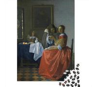 Johannes Vermeer Puzzles para Adultos, Rompecabezas Cuadros Famosos del Mundo De Madera De 1000 Piezas, Rompecabezas Pinturaarte De Madera, Obra De Arte De Juego De, Arte Decoración del Hogar