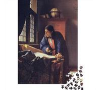 Johannes Vermeer Rompecabezas 1000 Piezas, Rompecabezas Pinturaarte De Madera, Imposible Puzzle Cuadros Famosos del Mundo, Juguetes Adolescente, Obra De Arte De Juego De Puzzles para Adultos