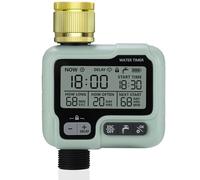 Johgee Ordenador de riego con Entrada de latón, Temporizador de Agua, Temporizador de jardín, riego con retardo de Lluvia, Control de riego automático/Manual, programable